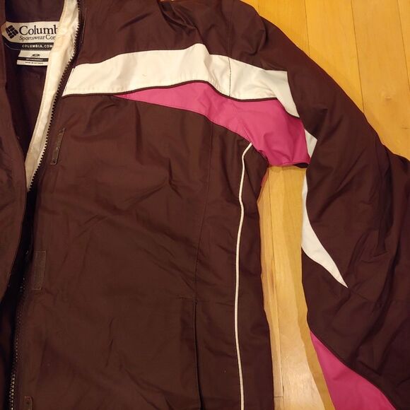 Womens M medium Columbia brown/pink winter jacket - Picture 3 of 5